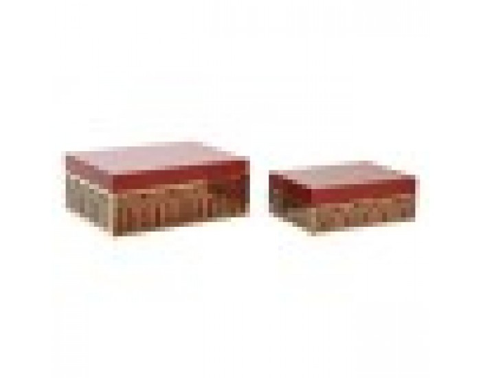 Кутия за бижута DKD Home Decor Метал (2 броя) (25 x 18 x 10 cm)