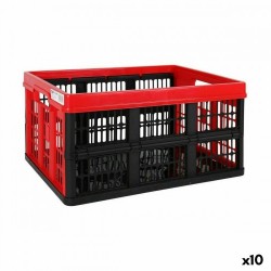 Сгъваема Кутия с Дръжки Tontarelli Voilà Червен 45 L 53 x 37 x 27 cm (10 броя) - Cutii, organizatoare și alte produse de depozitare