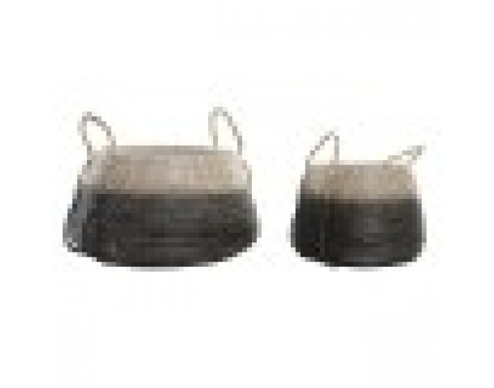 Игра на Кошници DKD Home Decor Естествен Сив Морска трева (52 x 52 x 44 cm) (2 pcs)