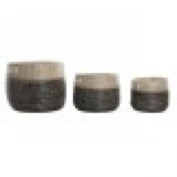 Игра на Кошници DKD Home Decor Естествен Сив Морска трева (3 pcs) (37 x 37 x 40 cm) - Cutii, organizatoare și alte produse de depozitare