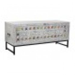 Сандък DKD Home Decor Керамика Сив Бял Дърво манго (116 x 40 x 50 cm) - Cutii, organizatoare și alte produse de depozitare