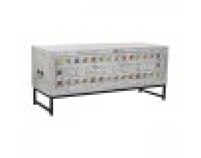 Сандък DKD Home Decor Керамика Сив Бял Дърво манго (116 x 40 x 50 cm)