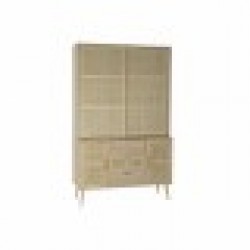 Витрина DKD Home Decor 120 x 38,5 x 196 cm Естествен Дървен MDF - Cutii, organizatoare și alte produse de depozitare