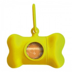 Диспенсър за Торбички за Домашен Любимец United Pets Bon Ton Neon Куче Жълт (8 x 4,2 x 5 cm) - United pets