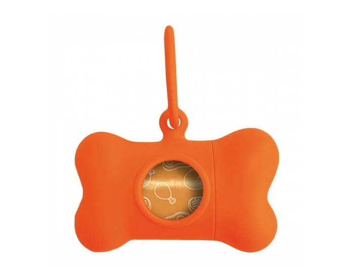 Диспенсър за Торбички за Домашен Любимец United Pets Bon Ton Neon Куче Оранжев (8 x 4,2 x 5 cm)
