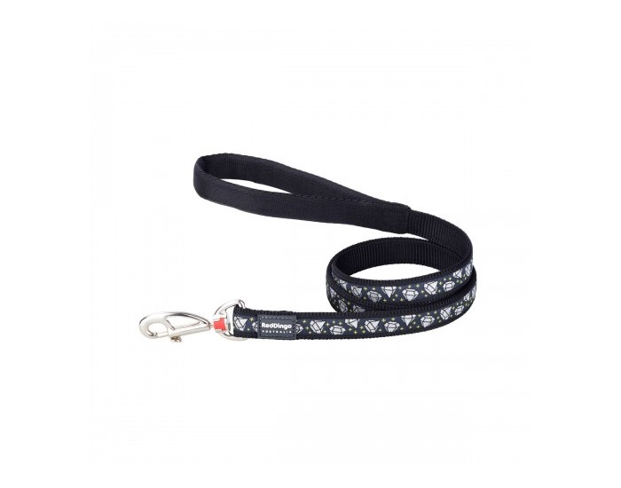 Кучешка Каишка Red Dingo Diamond 1,2 m Черен 1.2 x 120 cm