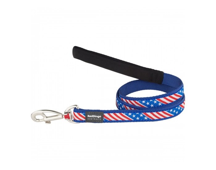 Кучешка Каишка Red Dingo STYLE US FLAG 15mm x 120 cm