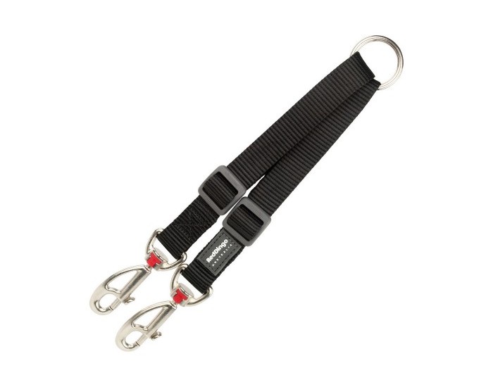 2 Dog Leash Coupler Red Dingo, Черен