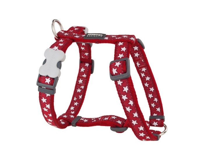 Каишка за Куче Red Dingo Style Червен Звезда 25-39 cm