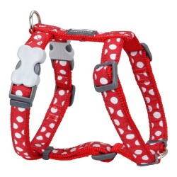Каишка за Куче Red Dingo Style Червен Бяло Грах 25-39 cm - Red dingo
