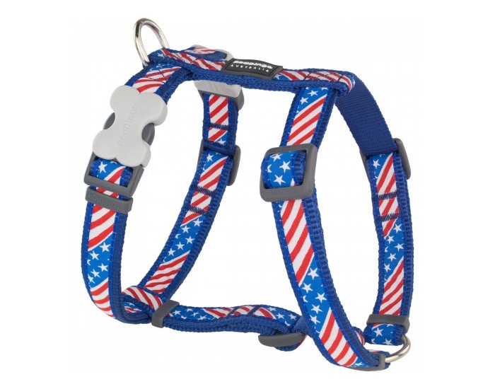 Каишка за Куче Red Dingo US Flag 25-39 cm Червен Син