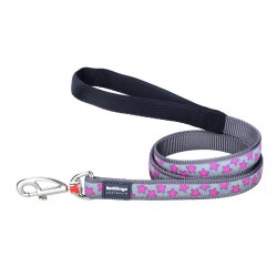 Кучешка Каишка Red Dingo STYLE HOT PINK ON COOL GREY 2 x 120 cm - Red dingo