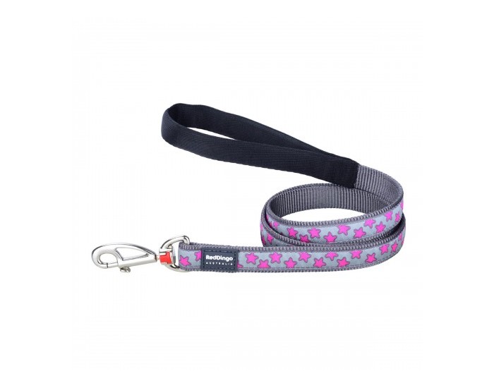 Кучешка Каишка Red Dingo STYLE HOT PINK ON COOL GREY 2 x 120 cm