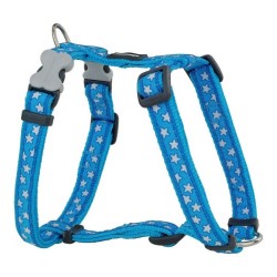 Каишка за Куче Red Dingo Style цвят тюркоаз Звезда Бял 46-76 cm - Red dingo