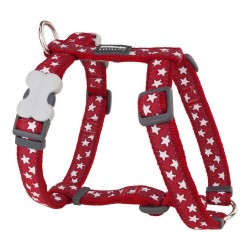 Каишка за Куче Red Dingo Style Червен Звезда Бял 46-76 cm - Red dingo