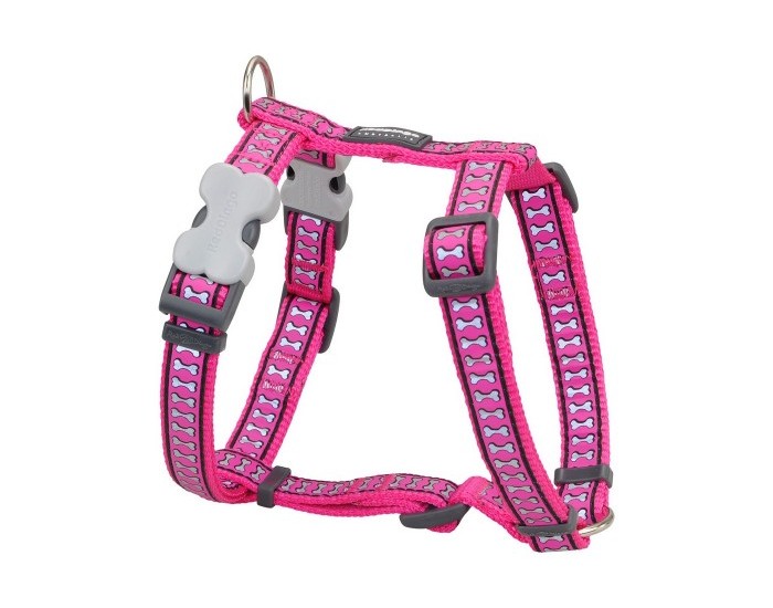 Каишка за Куче Red Dingo Кост Светлоотразителен 46-76 cm Фуксия