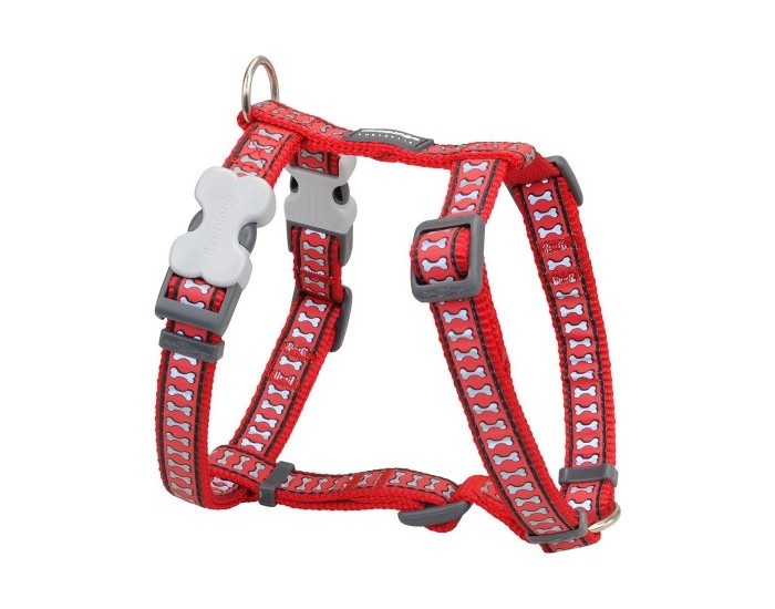 Каишка за Куче Red Dingo Кост Светлоотразителен 46-76 cm Червен