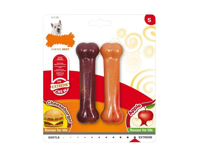 Dog teether Nylabone Extreme Chew Twin, Хамбургер, 2 броя