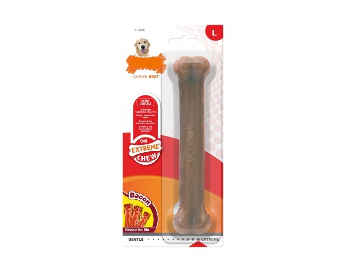 Кучешка гризалка Nylabone Dura Chew, Бекон, Размер L