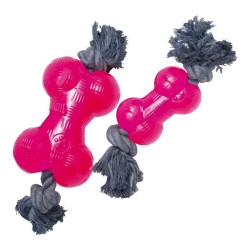 Dog teether Gloria TPR С въже Розов Размер М (14 cm) - Accesorii