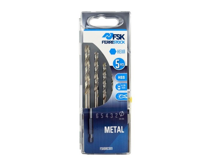 Бормашина Ferrestock 2, 3, 4, 5, 6 mm Метал Шестоъгълен