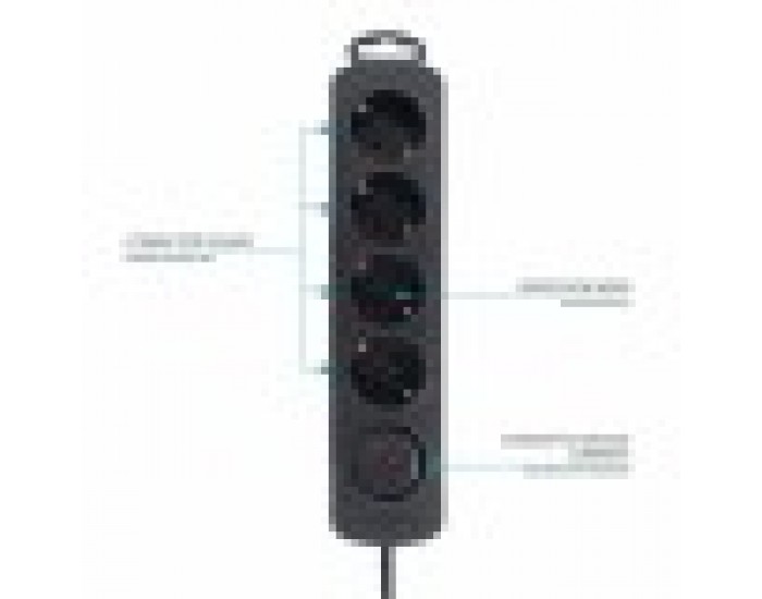 Табло с 4 гнезда с бутон за включване TM Electron 3680 W