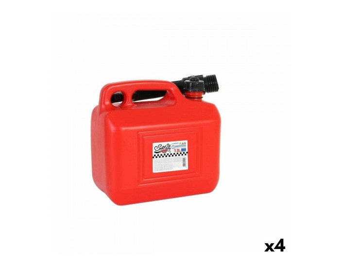 Туба за Гориво с Фуния Continental Self Червен 5 L (4 броя) 5 L