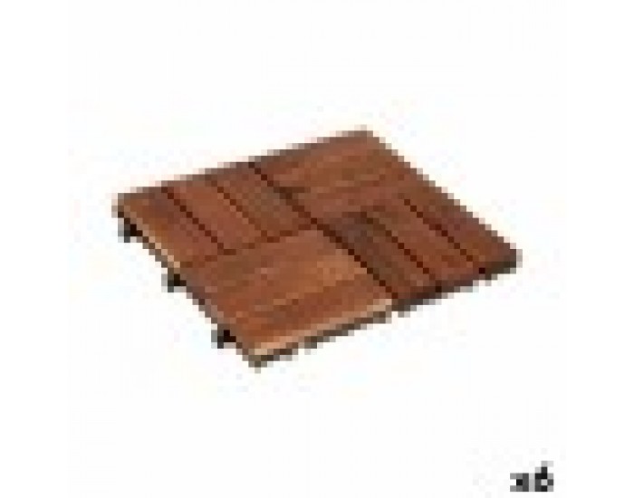 Преплетена Плочка Кафяв полиетилен Aкациево дърво 30 x 2,8 x 30 cm (6 броя)