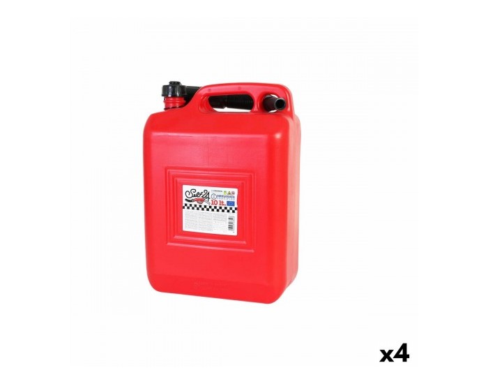 Туба за Гориво с Фуния Continental Self Червен 10 L (4 броя)