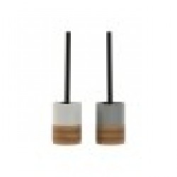 Четка за Баня Home ESPRIT Бял Сив Естествен Смола 9,5 x 9,5 x 37 cm (2 броя) - Home esprit