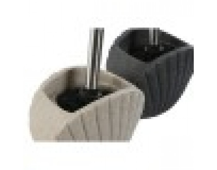 Четка за Баня Home ESPRIT Сив Сметана Смола Неръждаема стомана 13,5 X 10 X 37 cm (2 броя)