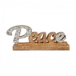 Декоративна фигурка Peace Пурпурин Дървен (6 x 13 x 31 cm) - Decorațiuni sezoniere și de sărbători