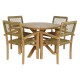 Комплект от маса с 4 стола DKD Home Decor 100 x 100 x 75 cm Тик синтетичен ратан