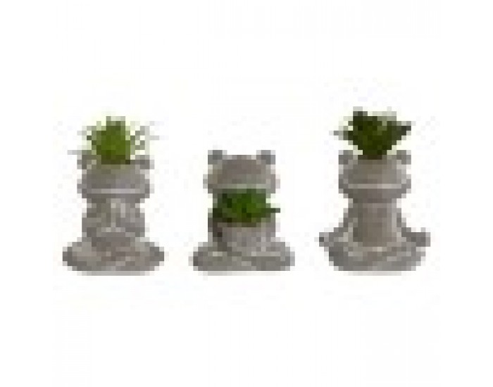 Декоративно Растение Home ESPRIT полиетилен Цимент Жаба 7,5 x 5 x 11 cm (3 броя)