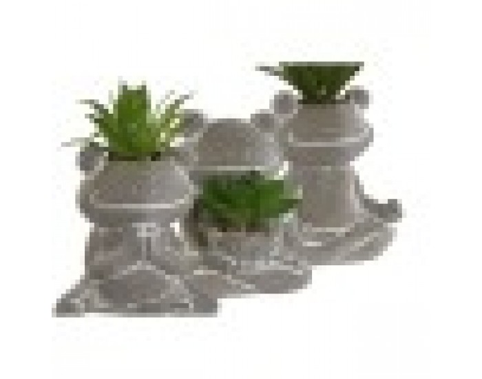 Декоративно Растение Home ESPRIT полиетилен Цимент Жаба 7,5 x 5 x 11 cm (3 броя)