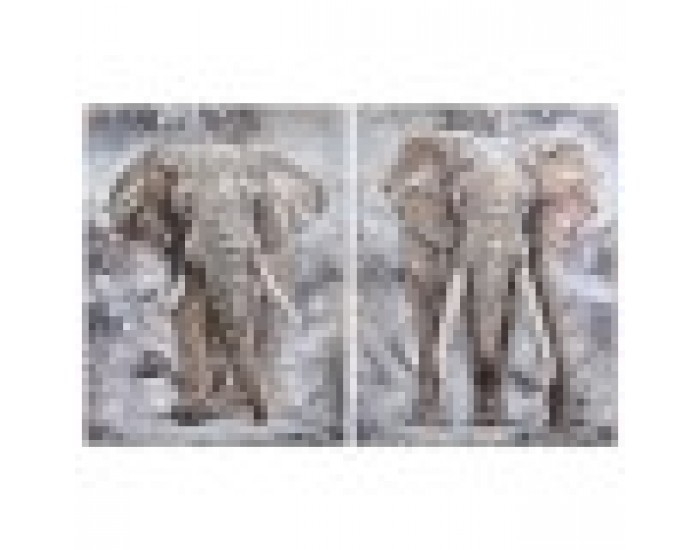 Картина Home ESPRIT Слон Колониален 90 x 3 x 120 cm (2 броя)