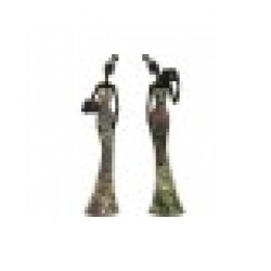 Декоративна фигурка Home ESPRIT Многоцветен Африканка 10 x 7,5 x 38,5 cm (2 броя) - Home esprit
