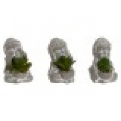 Декоративно Растение Home ESPRIT полиетилен Цимент Буда Ориенталски 8,5 x 7 x 11 cm (3 броя) - Home esprit