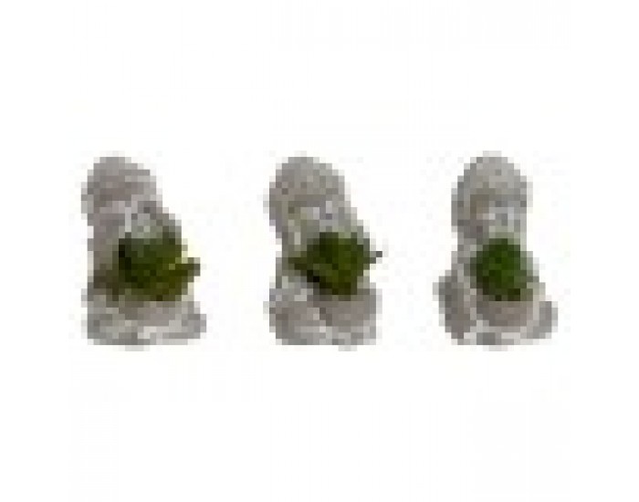 Декоративно Растение Home ESPRIT полиетилен Цимент Буда Ориенталски 8,5 x 7 x 11 cm (3 броя)
