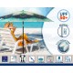 Плажен чадър Зелен Ø 180 cm SPF50+ Паун