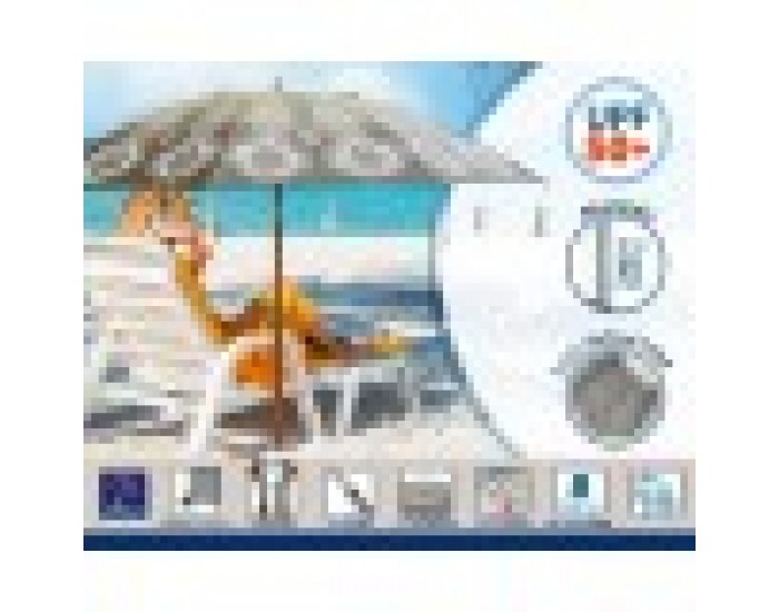 Плажен чадър Сив Ø 200 cm SPF50+ Boho