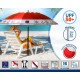 Плажен чадър Червен Ø 240 cm SPF50+ Котва