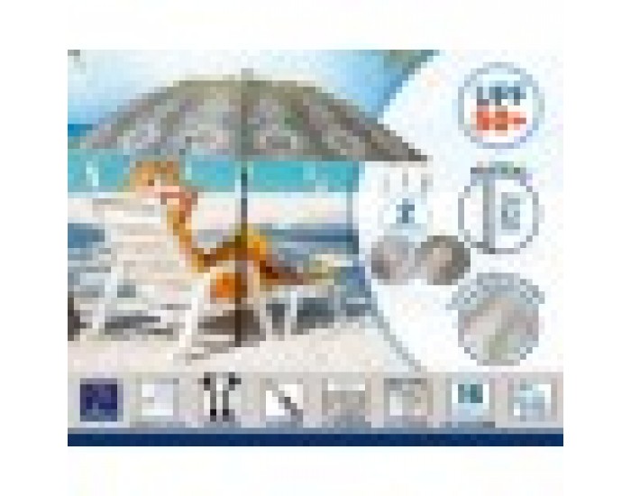 Плажен чадър Ø 240 cm SPF50+ Ориенталски