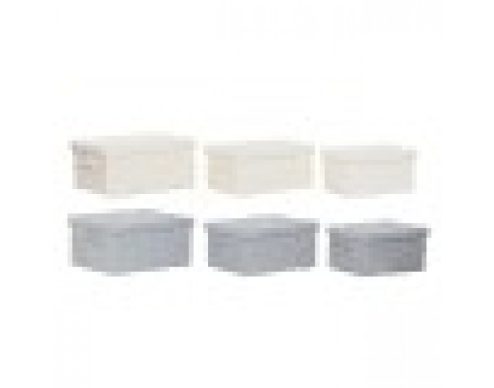 Комплект Декоративни Кутии Home ESPRIT Сив Сметана 40 x 30 x 20 cm 3 Части (2 броя)