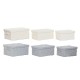 Комплект Декоративни Кутии Home ESPRIT Сив Сметана 40 x 30 x 20 cm 3 Части (2 броя)