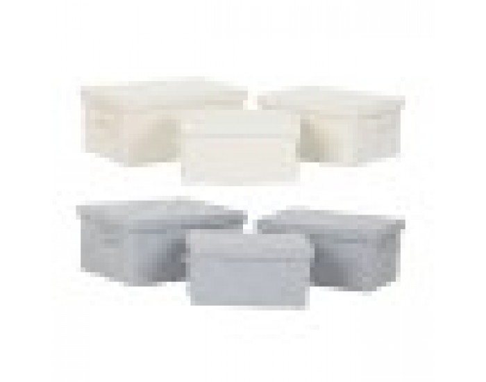 Комплект Декоративни Кутии Home ESPRIT Сив Сметана 40 x 30 x 20 cm 3 Части (2 броя)
