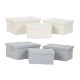 Комплект Декоративни Кутии Home ESPRIT Сив Сметана 40 x 30 x 20 cm 3 Части (2 броя)