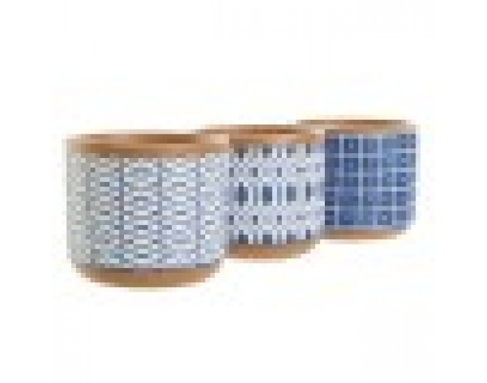 Саксия Home ESPRIT Син Бял Цимент 12 x 12 x 10,5 cm (3 броя)