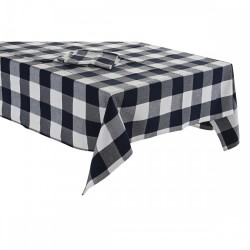 Покривка за маса и салфетки DKD Home Decor Син Памук Бял (250 x 150 x 0,5 cm) - Fețe de masă