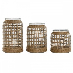 Ваза Home ESPRIT Естествен Кристал 16,5 x 16,5 x 27 cm (3 Части) - Vaze și decorațiuni de masă